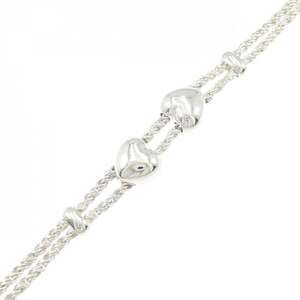 TIFFANY Authentic Silver Heart Charm Bracelet